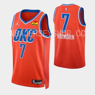 Nike Men's Oklahoma City Thunder Chet Holmgren #7 Dri-Fit Swingman Jersey, Small, Blue