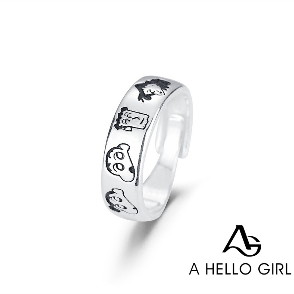 A HELLO GIRL Crayon Shin-chan Ring Cartoon Character Couple Adjustable ...