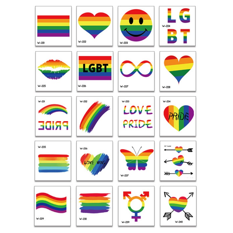 Pride Month Gay Pride Day Tattoo Stickers Set LGBT Tattoo Sticker ...