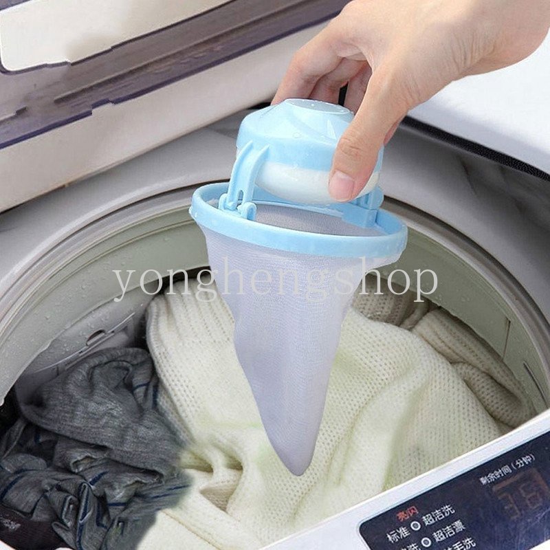 Round Flower Shaped Mesh Filter Bag Washing Machine Floating Lint Hair ...