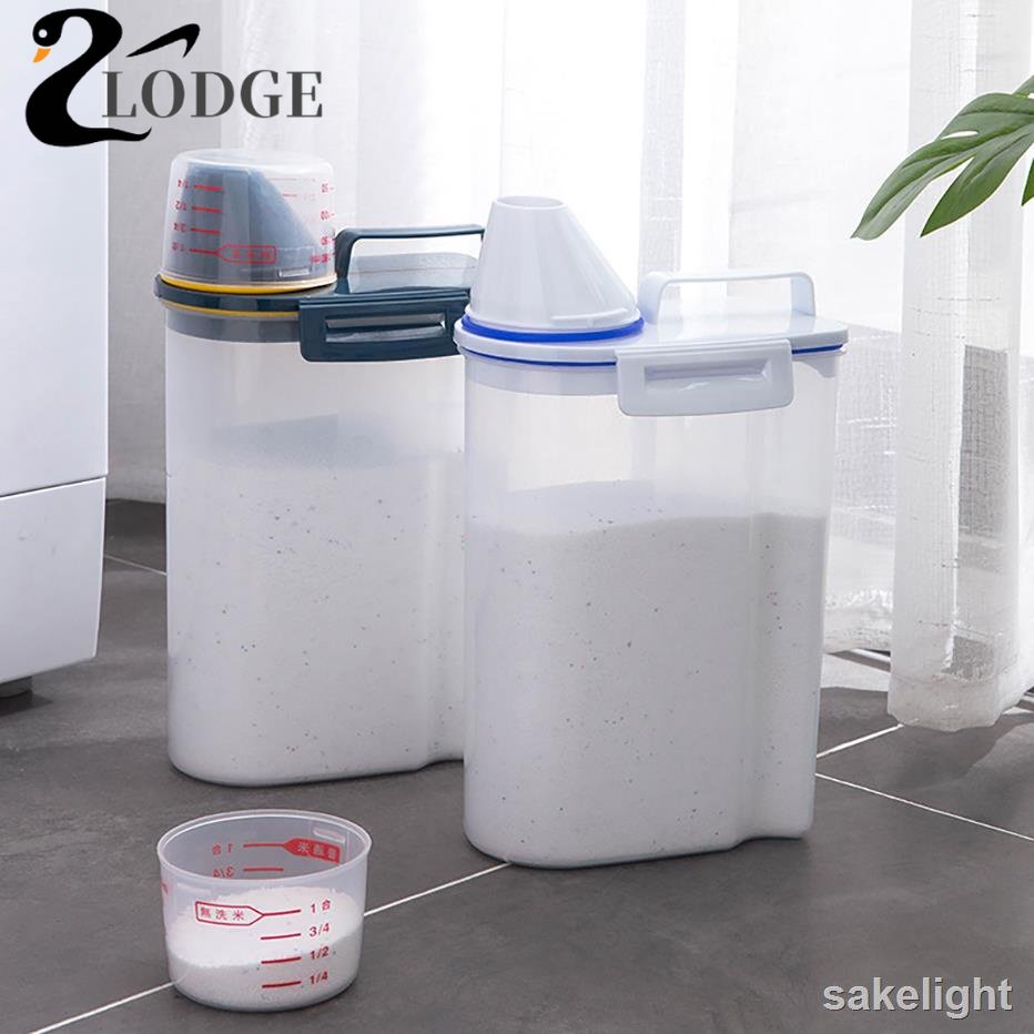 2KG Powder Storage Box Plastic Kitchen Rice Grains Container Bathroom ...