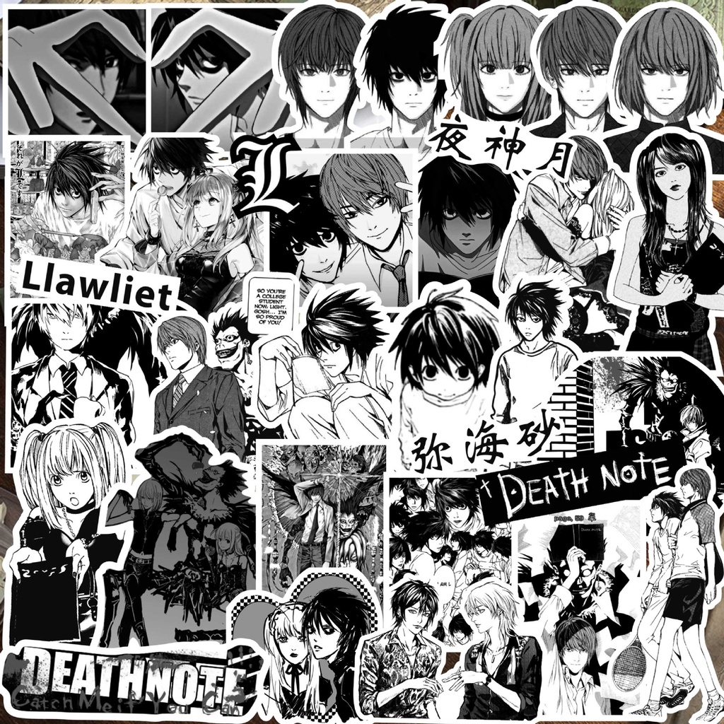 64Pcs/Set Death Note . Classical Black & White Series 01 Stickers ...