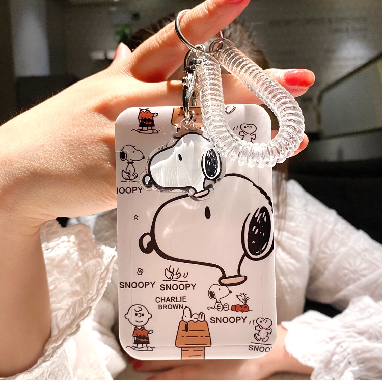 [Jiajiayoupin] Snoopy Card Holder Id Student Meal Water Subway Lanyard Keychain Chain Spring