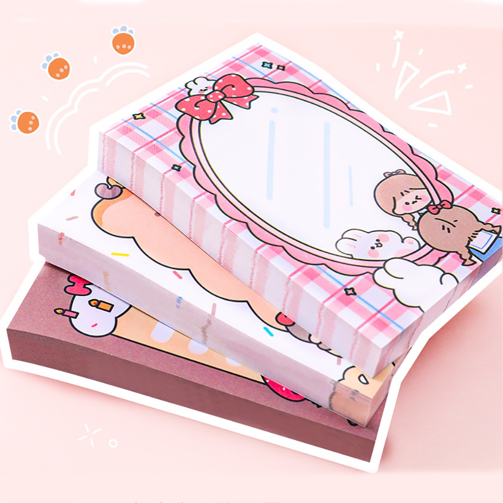 80 Sheet Cute Cartoon Girls Sticky Notes Student Notepad Message Post ...