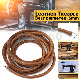 4 Pieces Treadle Sewing Machine Belt 72 x 3/16 Inch Sewing Machine Leather  Belt with Hook Cow Leather Belt Replacement Sewing Machine Accessories