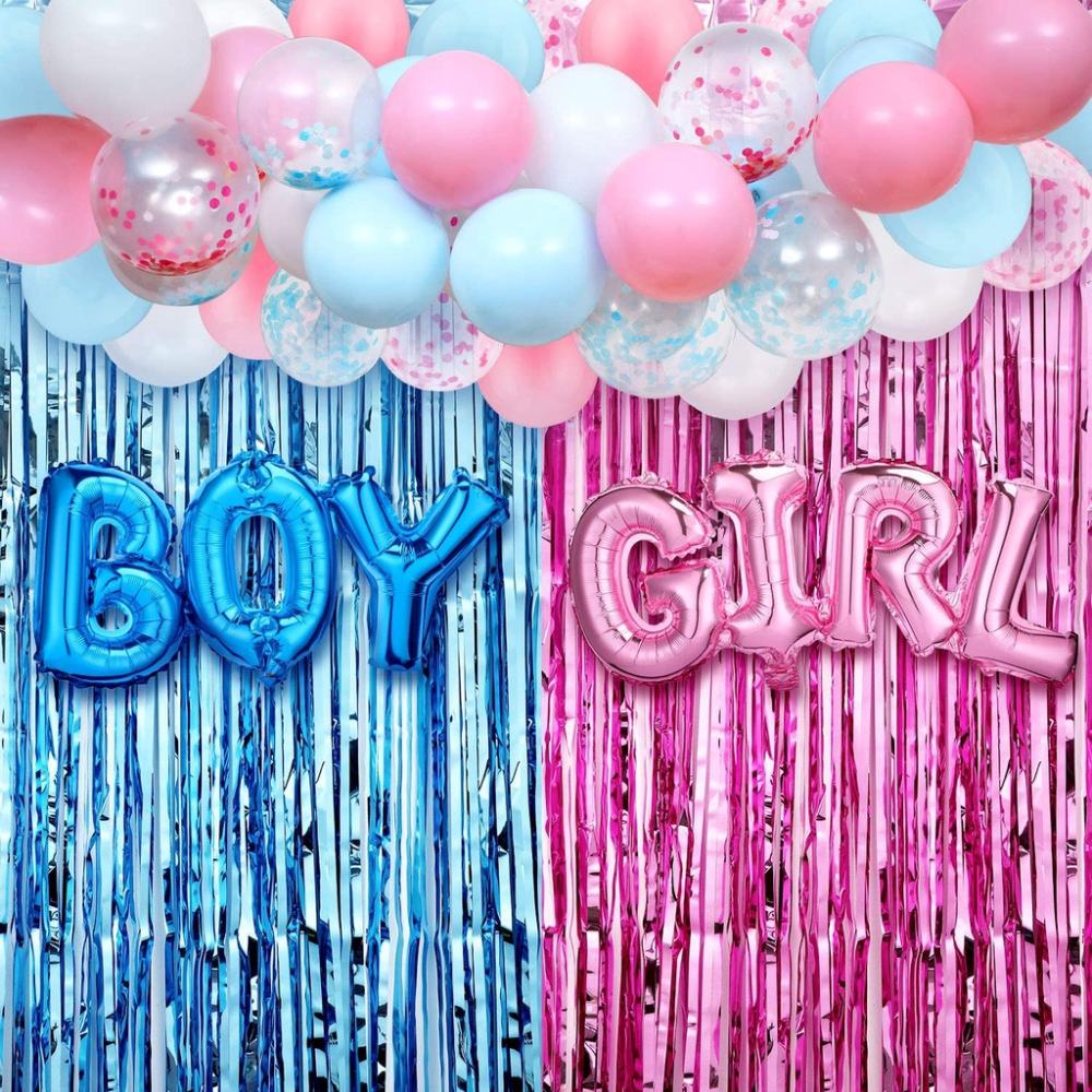 35pcs Balloons Set Baby Shower Blue Pink Theme Gender Reveal Party ...