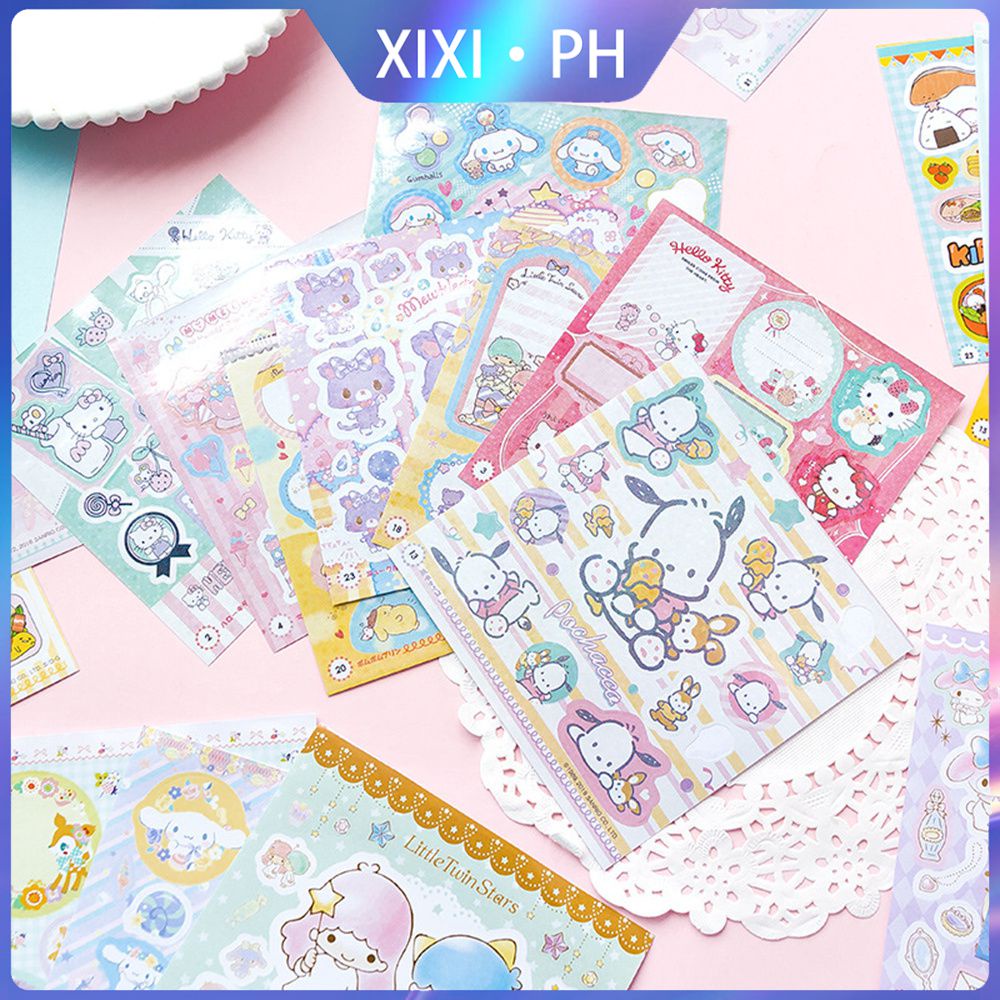 24pcs/set Sanrio Stickers Hellokitty/kuromi/cinnamoroll Journal Paper ...