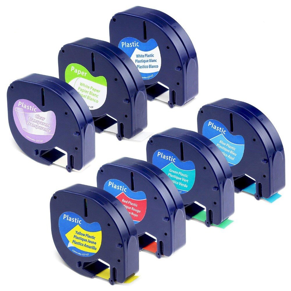 DYMO Compatible Letra Tag Label Maker Paper or Plastic Tape Refills