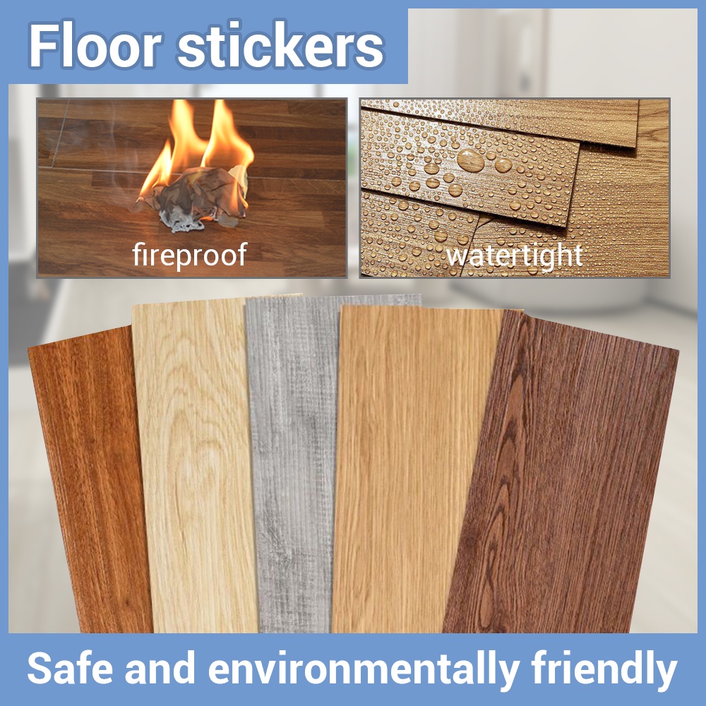 Floor Mat Stickers Waterproof Self Adhesive PVC Wooden Vinyl Plank
