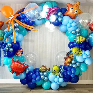 14 Pieces Sea Animal Balloons Under The Sea Balloons Octopus Shark