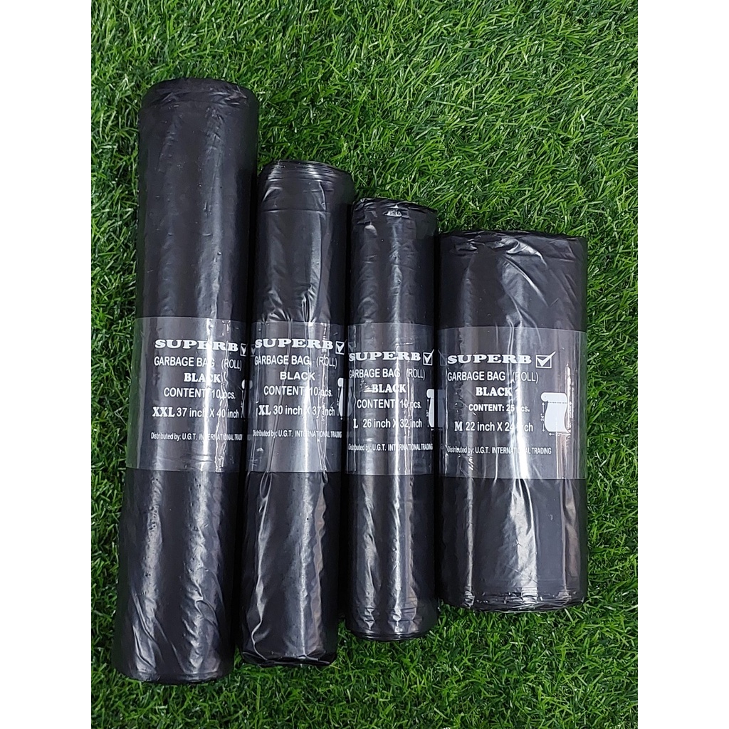 Superb Black Garbage Bag Roll Strong Durable Easy To Tear Eco Friendly