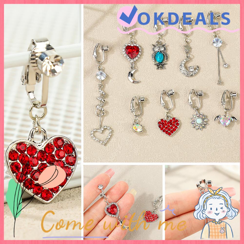 OKDEAL Fake Belly Rings Earring Clip Navel Rings Faux Piercing Navel