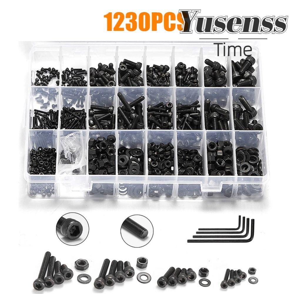 YUSENSS 1230PCS Nuts and Bolts Assortment Kit, Grade 12.9 Alloy Steel