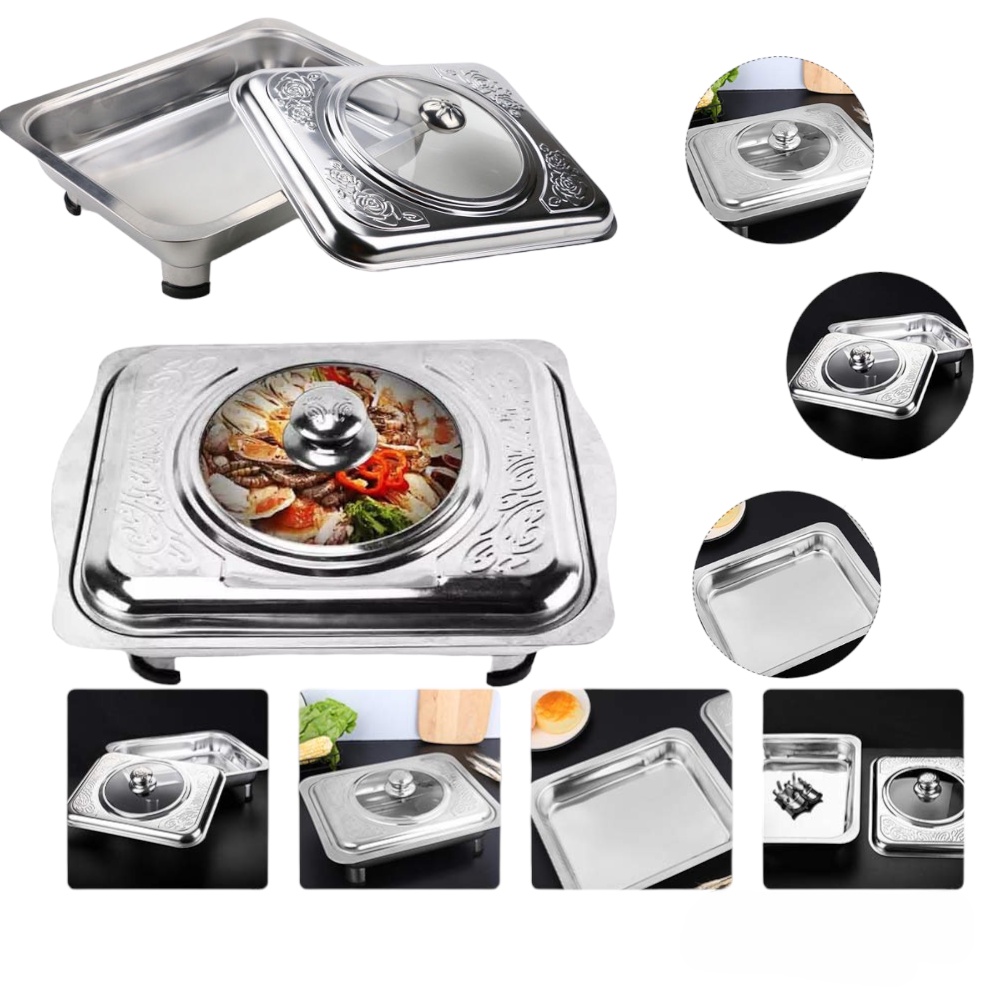 Catering Food tray Stainless Steel Food Warmer Serving Tray Buffet Dish