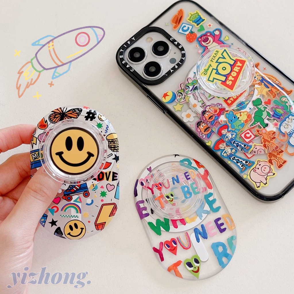 Phone Holder Kickstand Cartoon Toy Story Smile Face Pattern Creative ...