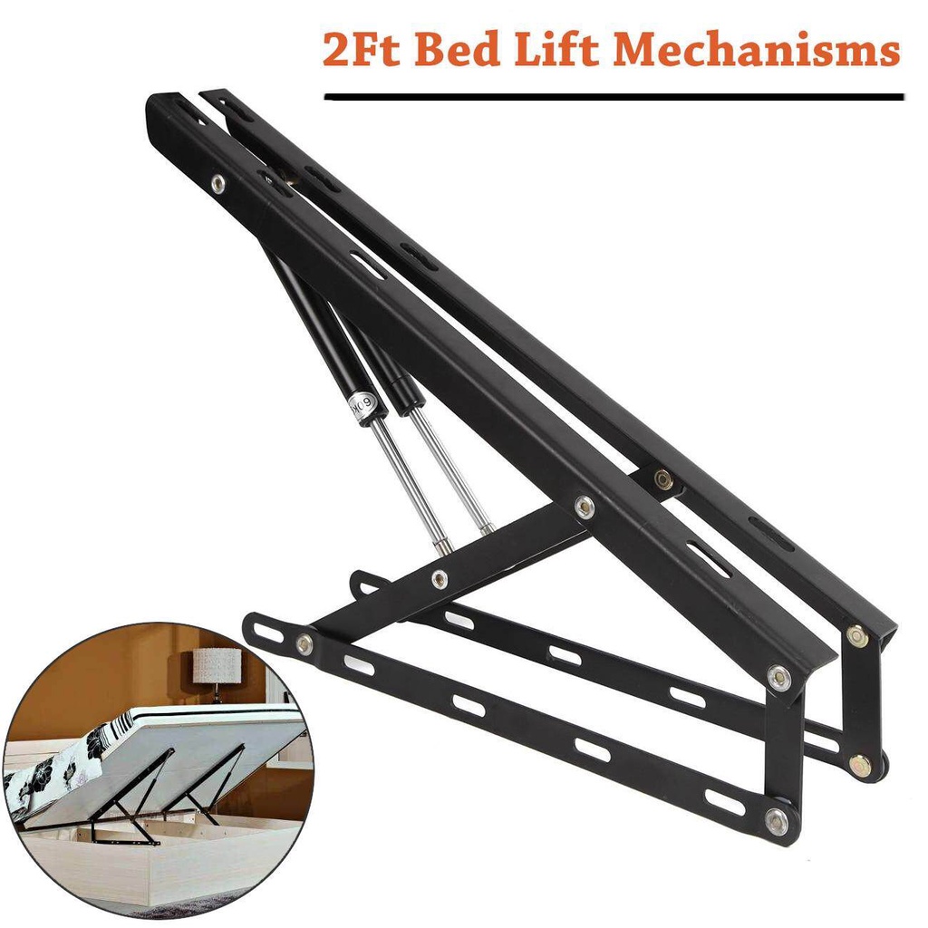 Black/White Pneumatic Storage Bed Lift Mechanism Heavy Duty Gas Spring