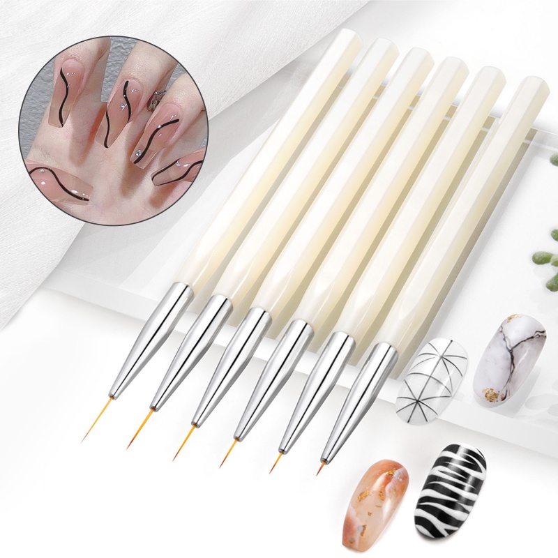 UR SUGAR Nail Liner Brushes French Stripe 3D Tips Line Stripes DIY ...