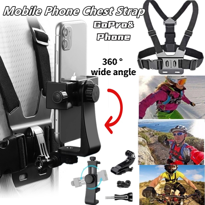 Mobile Phone Chest Strap Mount GoPro Chest Harnes Holder for Outdoor