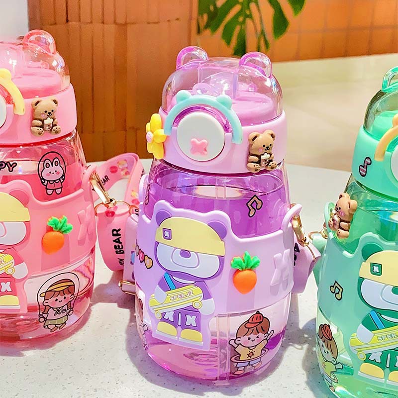 600ml water bottle for kids new large water cup girl cartoon violent ...