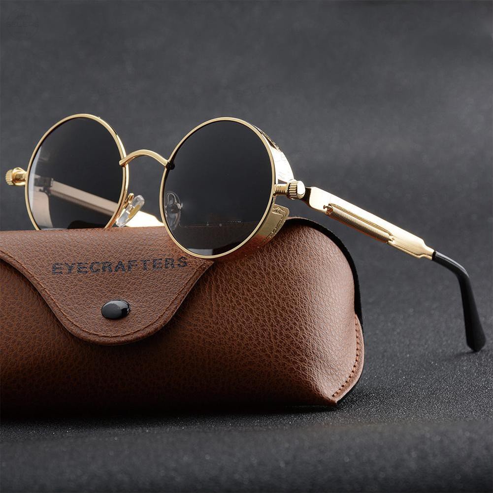 Polarized Vintage Sunglasses Steampunk Round Trend Mirrored Outdoor