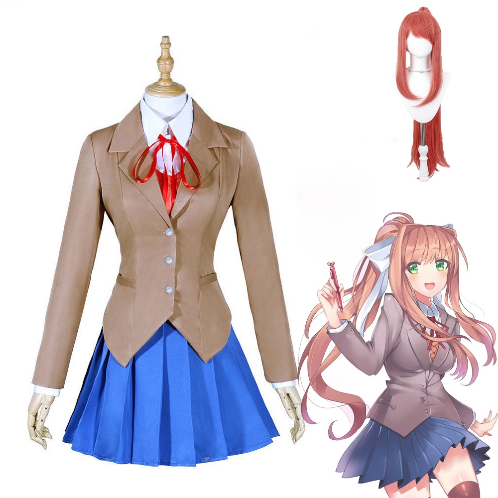 Doki Doki Literature Club Monika Outfits Halloween Carnival Suit Cosplay Costume main image 0