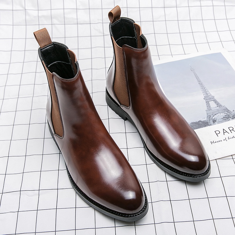 Soft Winter Leather Men Riding Boots Shoes Chelsea Handsome Vintage English Style High Quality Platform Shopee Philippines