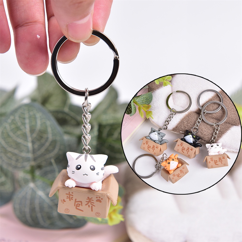 6 style Cute carton cat Cartoon Animal Resin Charms Keychain “Take me