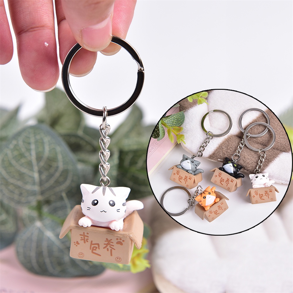 6 style Cute carton cat Cartoon Animal Resin Charms Keychain “Take me ...