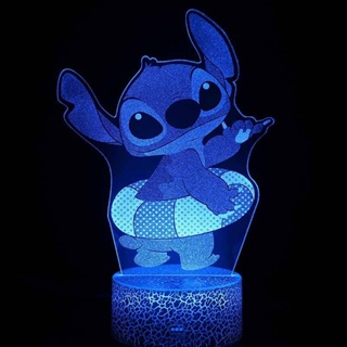 Stitch 3D Lampara Night Light Cartoon Action Figure LED Desk Lamp