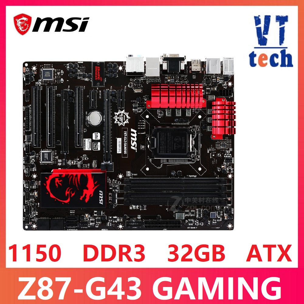 MSI Z87G43 GAMING Desktop motherboard LGA 1150 DDR3 for i3 i5 i7 cpu