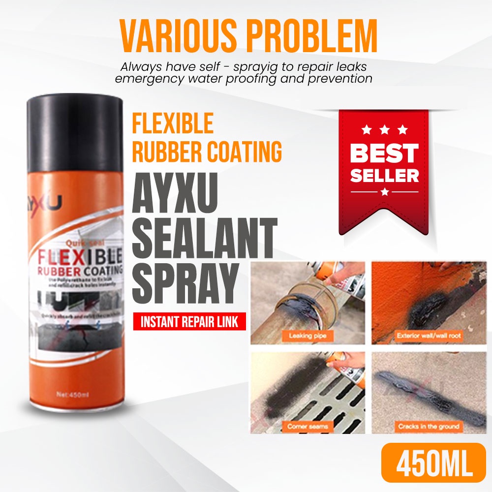 C2M Waterproofing Rubber Coat Spray Sealant For Roof Wall Cracks Pipes (450ML) Shopee Philippines