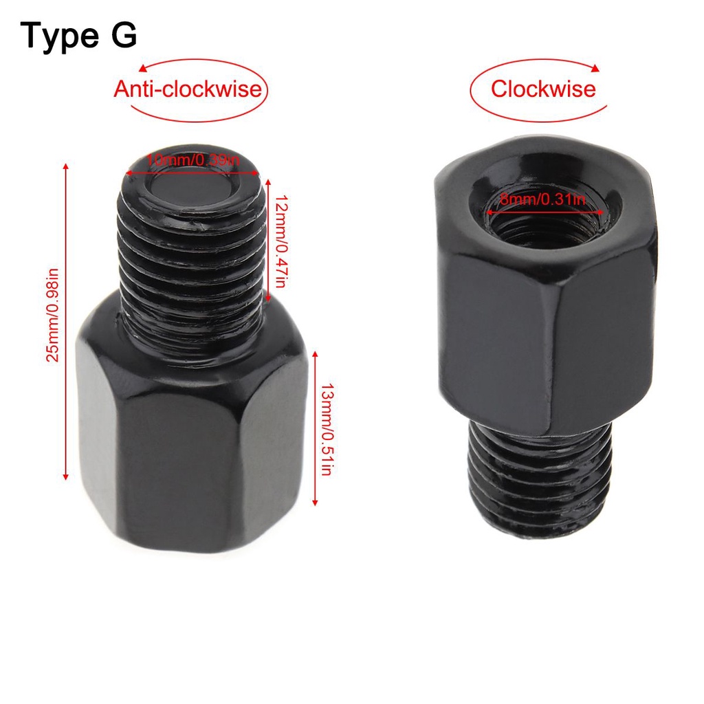 1pc 8mm to 10mm Clockwise and Counterclockwise Motorcycle Rearview ...