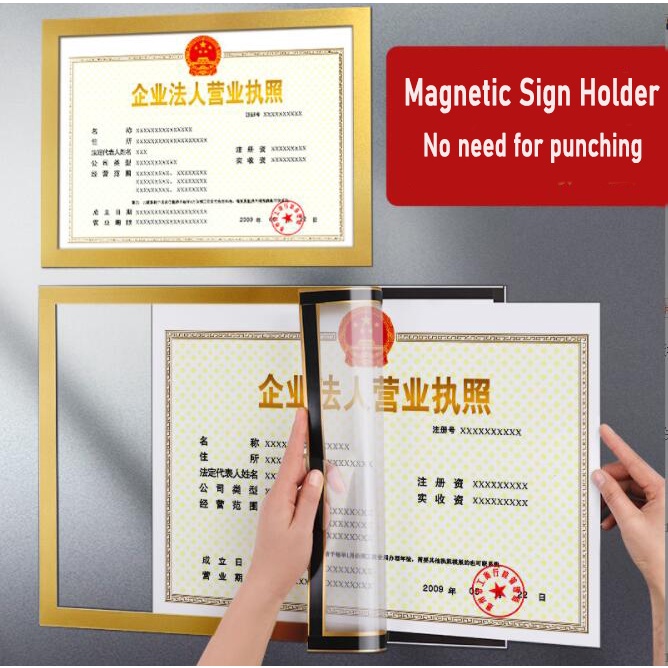 A4 Magnetic Self-Adhesive Display Board Wall Stick Frame Photo ...