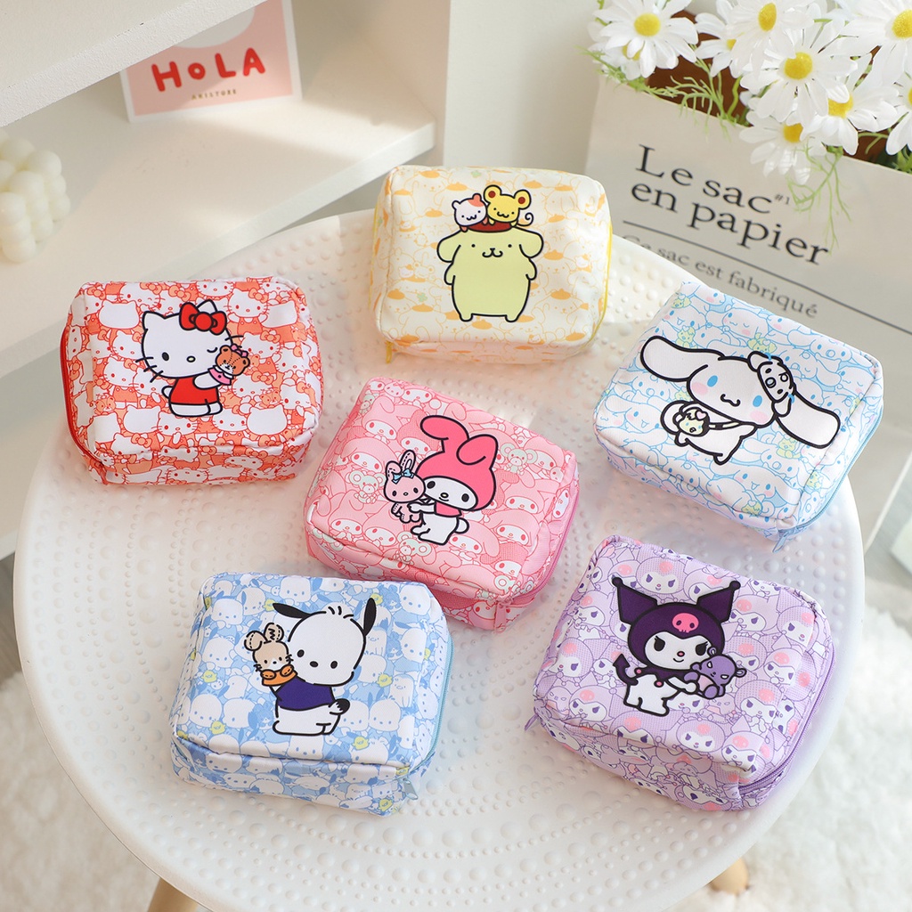 Sanrio Storage Bag Sanitary Napkin Cute Girl Portable Cosmetics