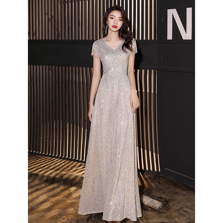 Weitese Dress A-Line Elegant Dress Formal Wedding Floor Length Short Sleeve One Shoulder Champagne Mother Of the Bride Dress Satin With Shouder Flower Evening Dress
