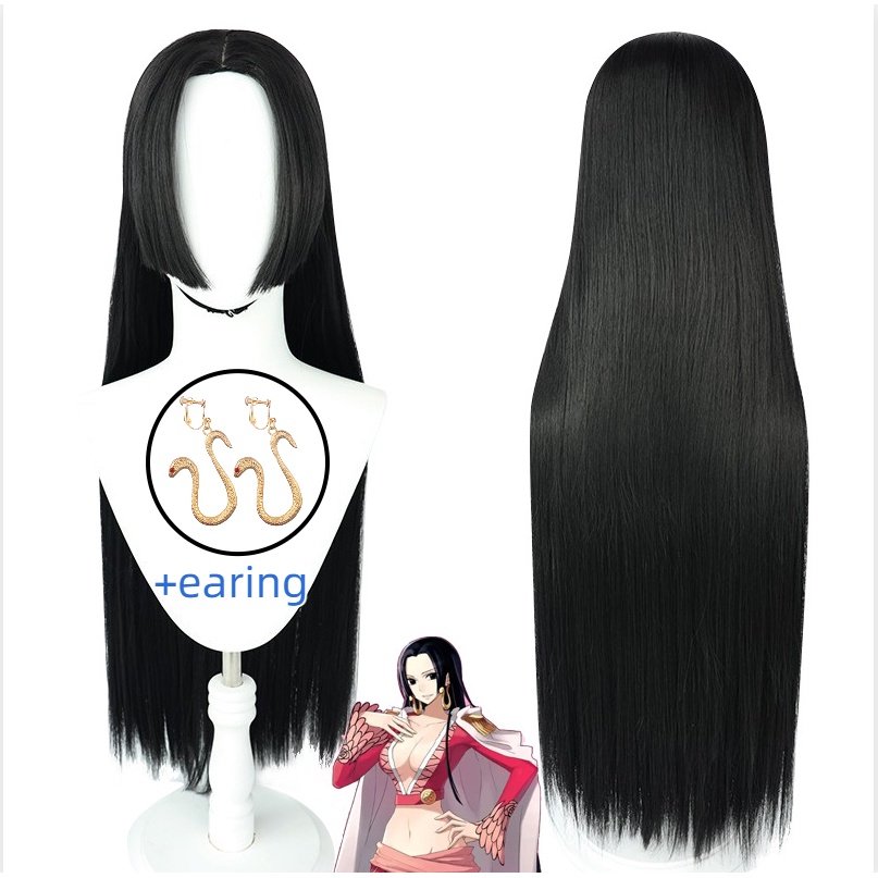 Jecarden One Piece Boa Hancock Cosplay Wig Women 100cm Long