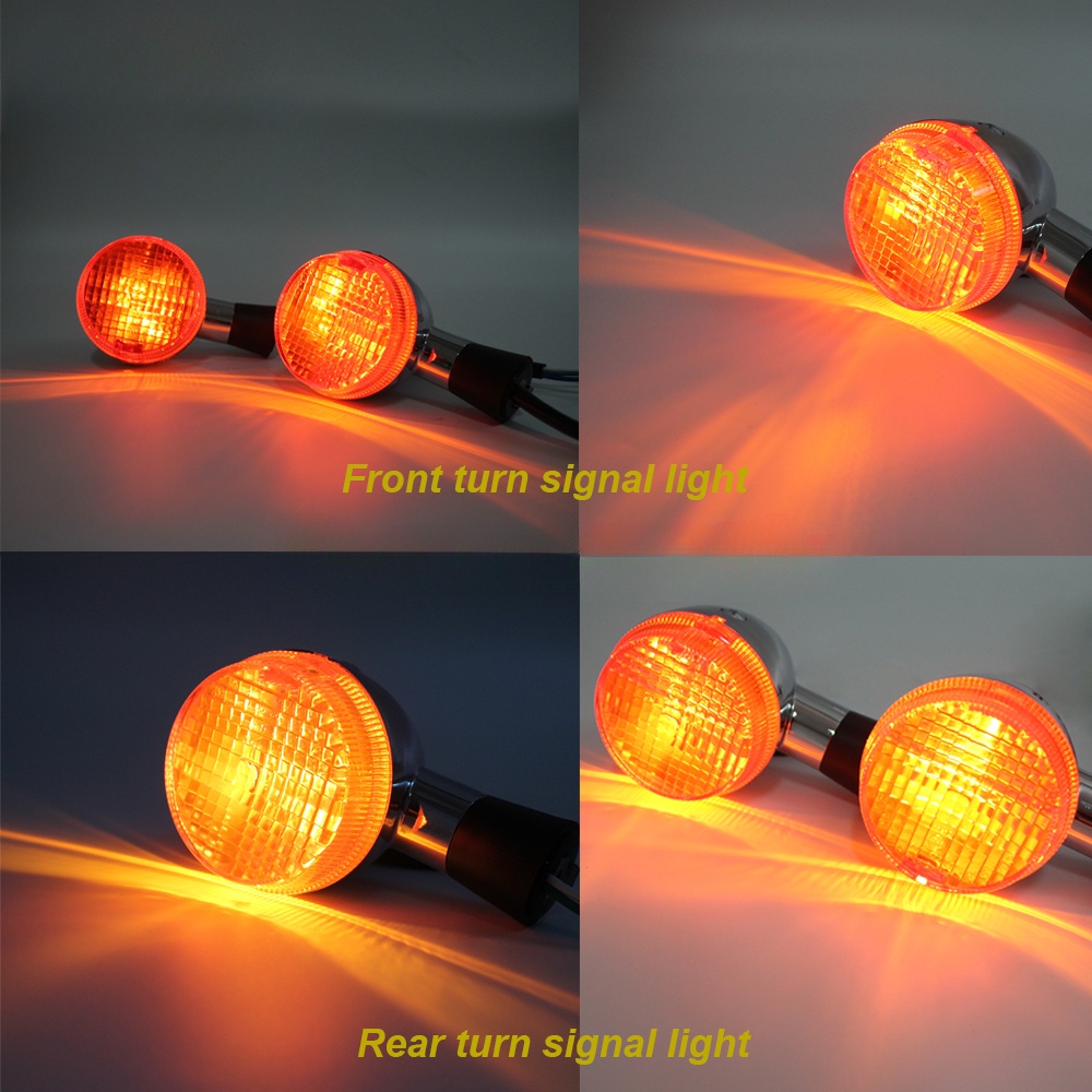 Chrome Motorcycle Bullet Front Rear Lamp Turn Signals Indicator Flasher ...
