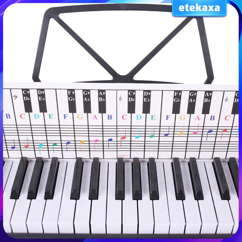 [Etekaxa] Piano Chart Piano Key Notation Sticker Professional Piano