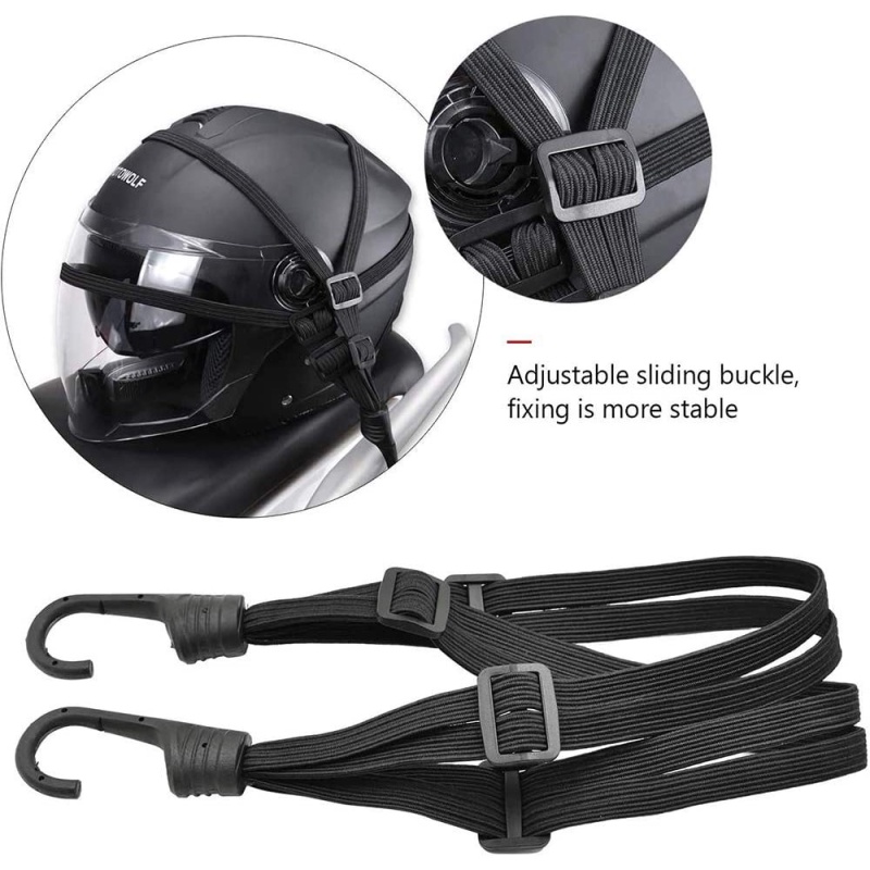 Motorcycle Straps Elastic Helmet Rope Retractable Luggage Strap with 2 ...