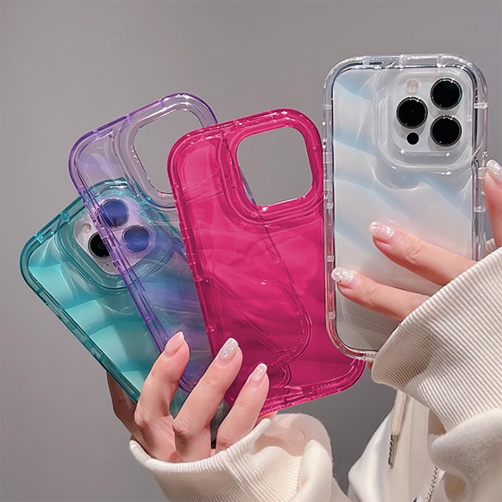 Water Ripple Soft Clear Phone Case For Iphone 16 15 14 13 12 11 Pro Max