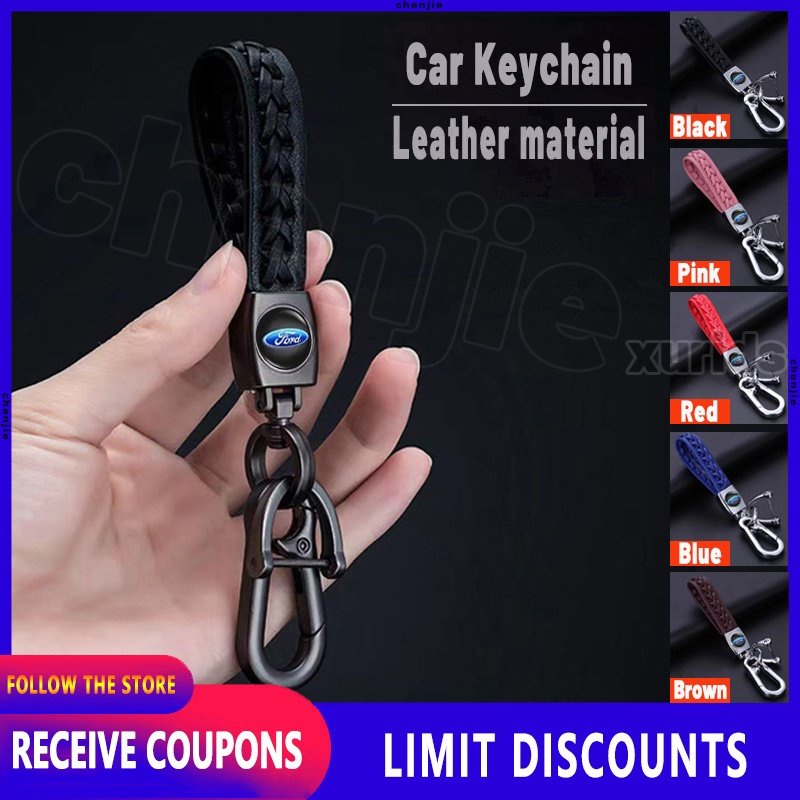 high quality for Ford keychain leather car motorcycle Fashion Men Women ...