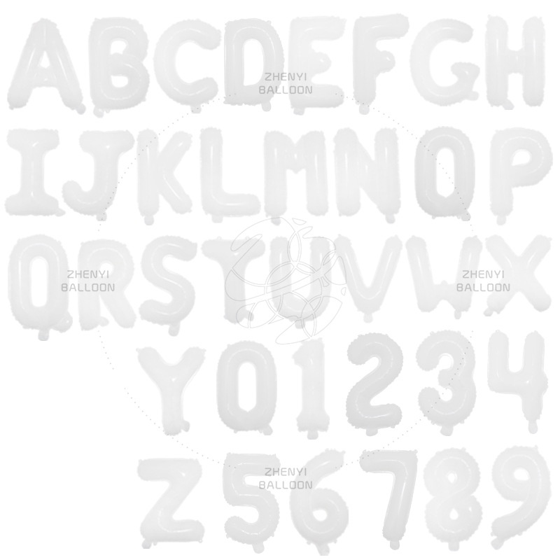 16Inch White Alphabet & Numbers Letter Foil Balloon Choose Your Name ...