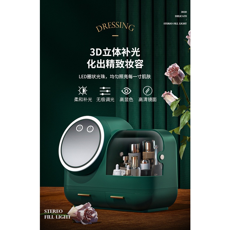 Cosmetic Storage Box Dressing Table Anti-dust Skin Care Product Shelf ...