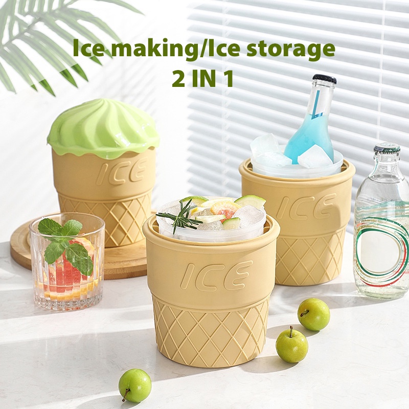 Ice Maker Silicone Ice Cream Bucket Shaped Ice Maker Outdoor Wine ...