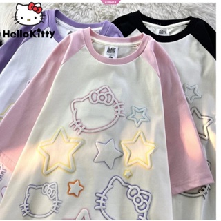 Sanrio Hello Kitty Y2k Summer Woman Long Sleeve Design T-shirt Kawaii Crop  Top For Women Cute Tops Sweet Clothes Girls Trendy - T-shirts - AliExpress