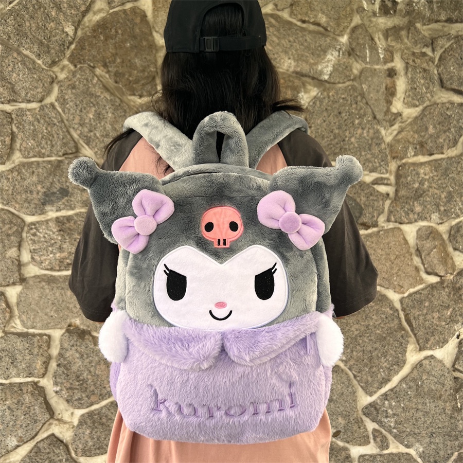 Cute Kuromi Plush Backpacks For Girls And Women My Melody Cinnamoroll Bag Cartoon School Bag Plush Shoulder Bag Shopee Philippines