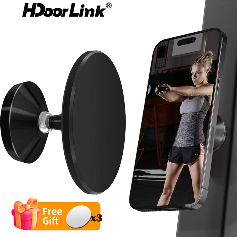 HdoorLink Universal Double-Sided Magnetic Phone Holder Dashboard Mobile  Phone Stand In Car For Gym Kitchen 360° Rotatable Magnet Cell phone Bracket - Main Image