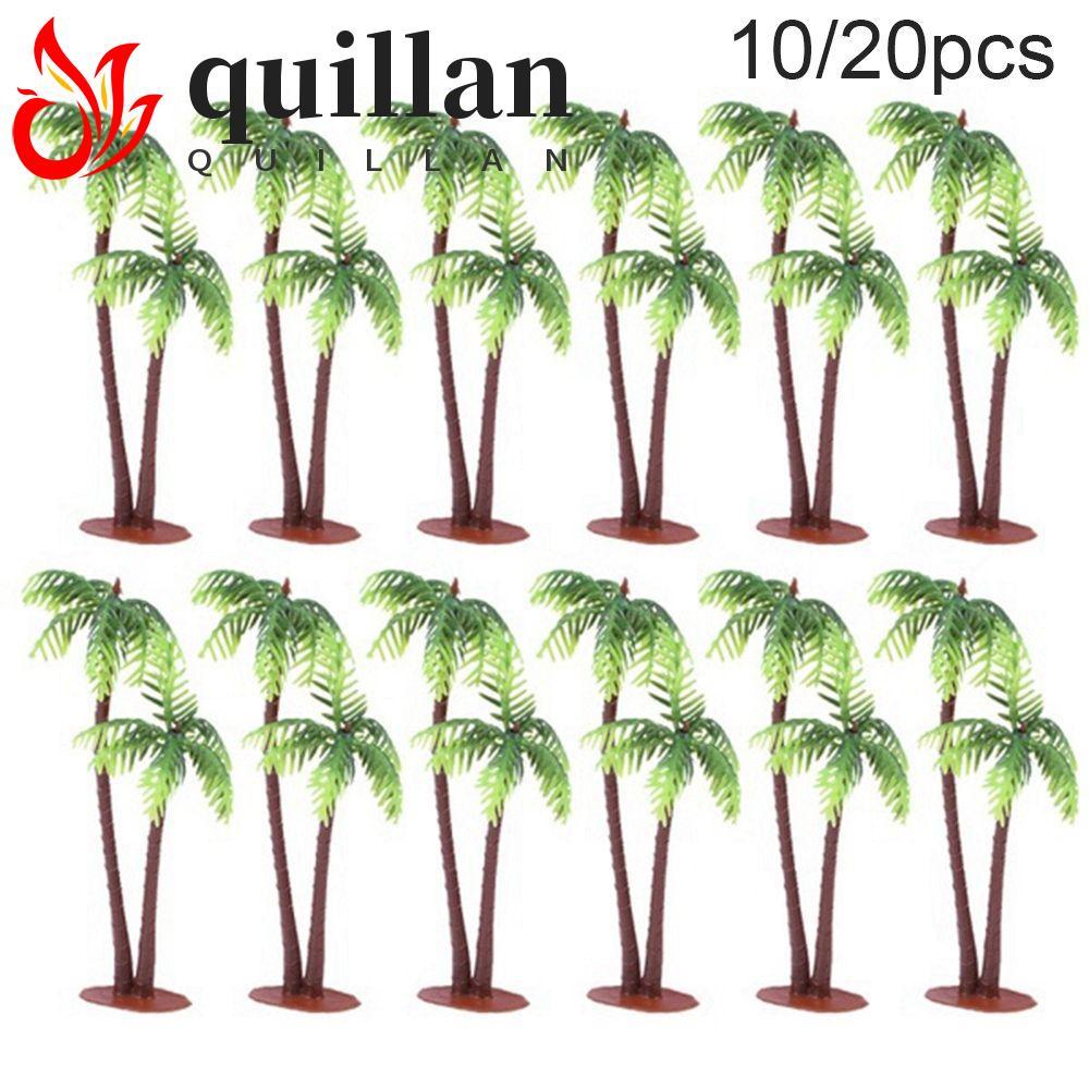 QUILLAN 10/20pcs Artificial Plants Plastic Coconut Palm Tree Micro