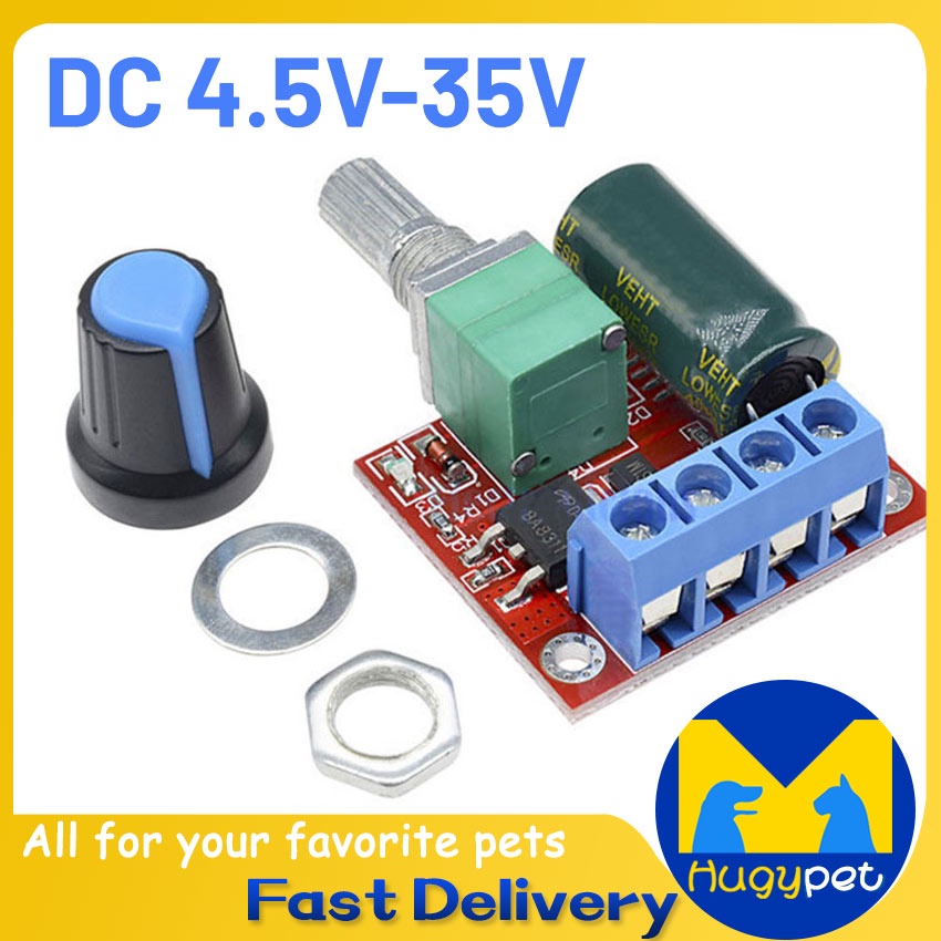 5A 90W PWM 12V DC Motor Speed Controller Module DC 4.5V-35V Adjustable ...