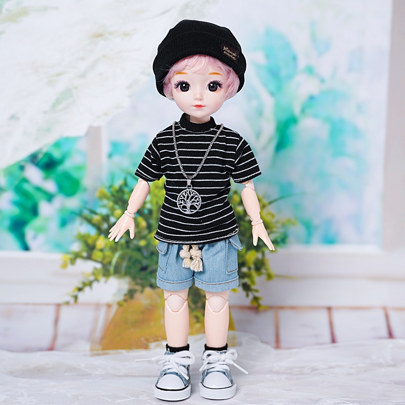 30cm BJD Fat Doll Boys and Girls 3D Simulated Eyes Multiple Active ...